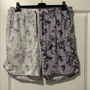 Marble Patterned Athletic Shorts